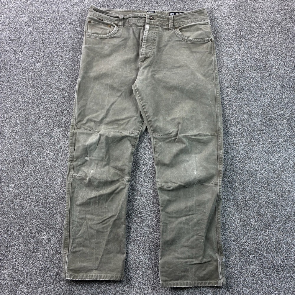 Kuhl Rydr Pants Mens 36x30‎ Dark Brown Khaki Hiking Canvas Articulated Knee